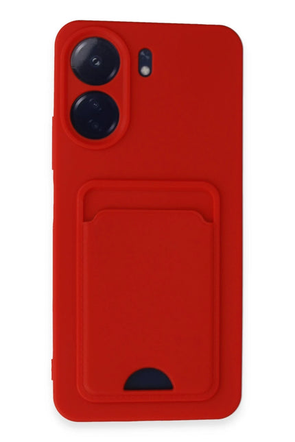Xiaomi Redmi 13C Kelvin Kartvizitli Silikon Kılıf - Kırmızı