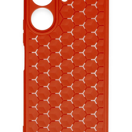 Xiaomi Redmi 13C Petek Silikon Kapak Kılıf - Kırmızı 2