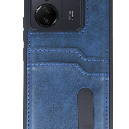 Xiaomi Redmi 13C Sara Kartvizitli Deri Kılıf - Lacivert 2
