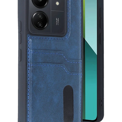 Xiaomi Redmi 13C Sara Kartvizitli Deri Kılıf - Lacivert