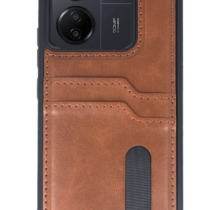 Xiaomi Redmi 13C Sara Kartvizitli Deri Kılıf - Taba 2