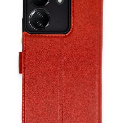Xiaomi Redmi 13C Trend S Plus Kapaklı Kılıf - Kırmızı