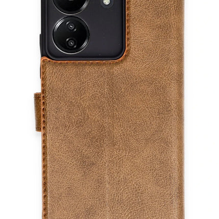 Xiaomi Redmi 13C Trend S Plus Kapaklı Kılıf - Taba