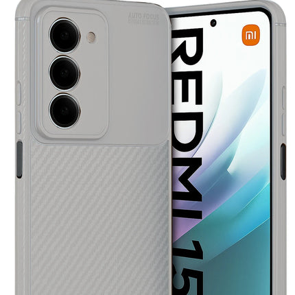 Xiaomi Redmi 15 4G Auto Focus Karbon Kapak Kılıf - Gri 2