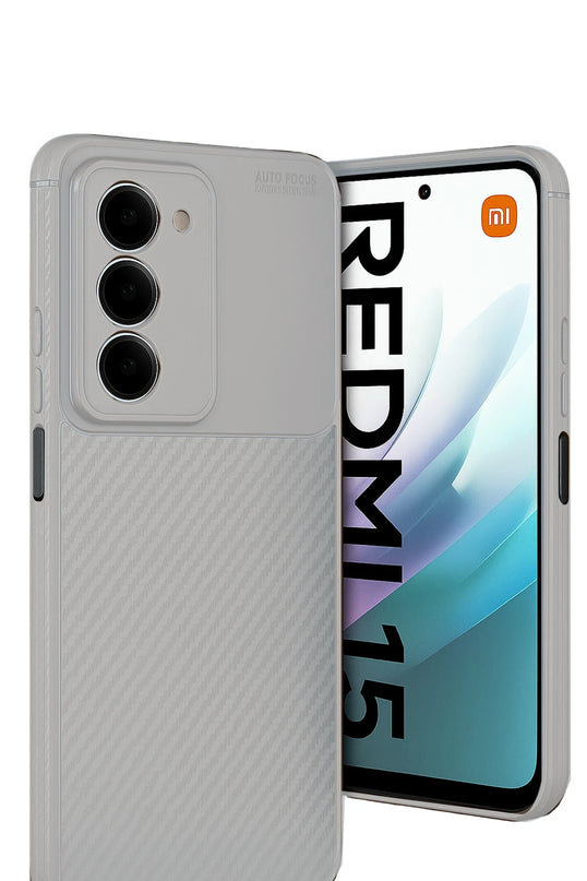 Xiaomi Redmi 15 4G Auto Focus Karbon Kapak Kılıf - Gri 2