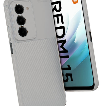 Xiaomi Redmi 15 4G Auto Focus Karbon Kapak Kılıf - Gri 3