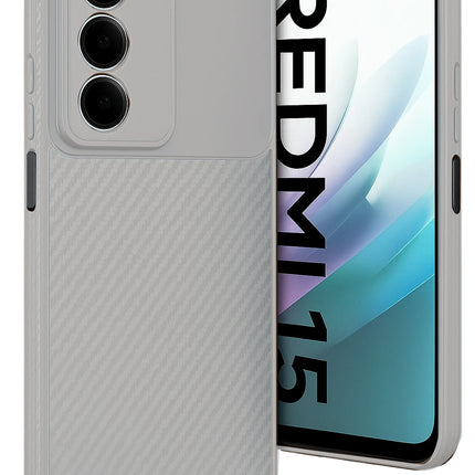 Xiaomi Redmi 15 4G Auto Focus Karbon Kapak Kılıf - Gri