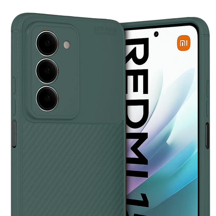 Xiaomi Redmi 15 4G Auto Focus Karbon Kapak Kılıf - Koyu Yeşil 2