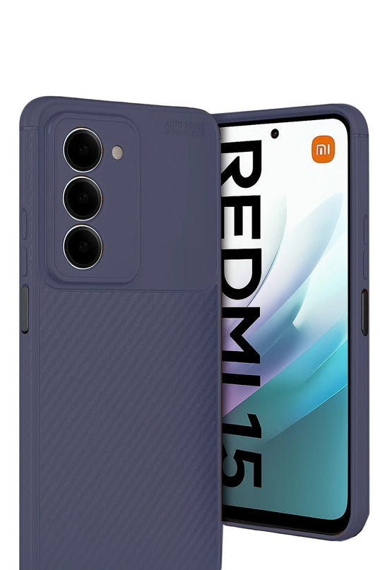 Xiaomi Redmi 15 4G Auto Focus Karbon Kapak Kılıf - Lacivert 2