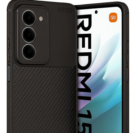 Xiaomi Redmi 15 4G Auto Focus Karbon Kapak Kılıf - Siyah 2