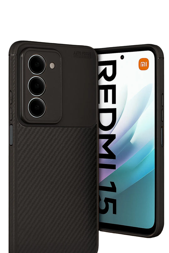 Xiaomi Redmi 15 4G Auto Focus Karbon Kapak Kılıf - Siyah 2
