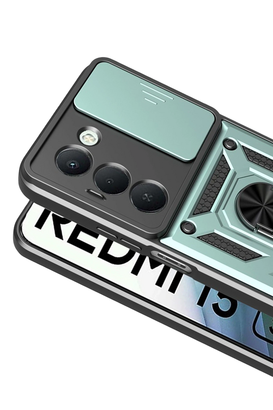 Xiaomi Redmi 15 4G Pars Lens Yüzüklü Silikon Kılıf - Yeşil 2