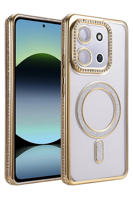 Xiaomi Redmi 15C 4G Joke Simli Magneticsafe Kılıf - Gold