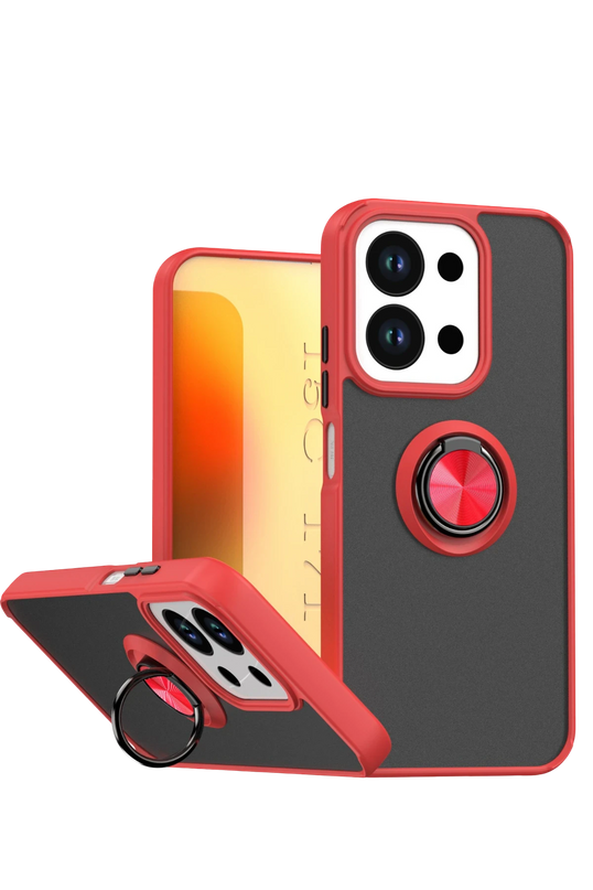 Xiaomi Redmi 15C 4G Montreal Yüzüklü Silikon Kapak Kılıf - Kırmızı