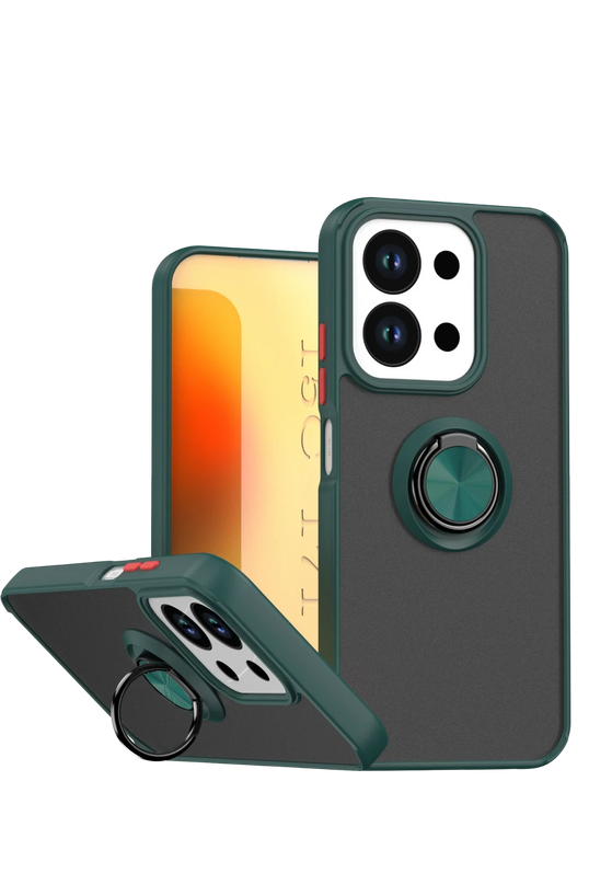 Xiaomi Redmi 15C 4G Montreal Yüzüklü Silikon Kapak Kılıf - Yeşil