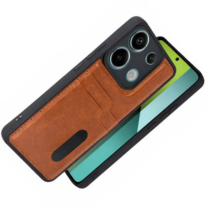 Xiaomi Redmi 15C 4G Sara Kartvizitli Deri Kılıf - Taba 2