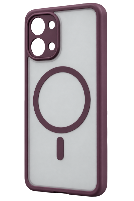 Xiaomi Redmi 15C 5G Loji Magsafe Kapak Kılıf - Bordo