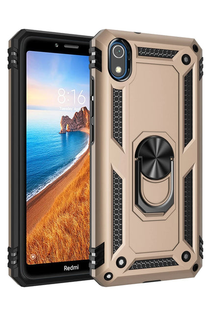 Xiaomi Redmi 7A Sofya Yüzüklü Silikon Kapak Kılıf - Gold