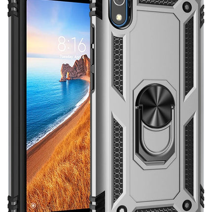 Xiaomi Redmi 7A Sofya Yüzüklü Silikon Kapak Kılıf - Gümüş