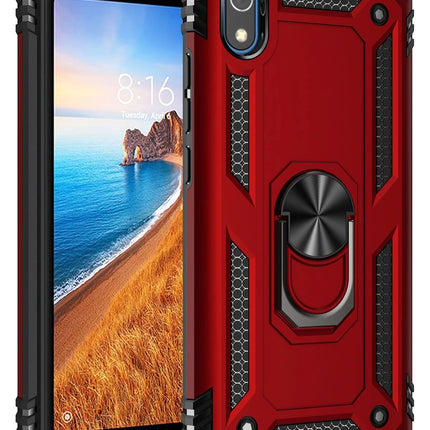 Xiaomi Redmi 7A Sofya Yüzüklü Silikon Kapak Kılıf - Kırmızı