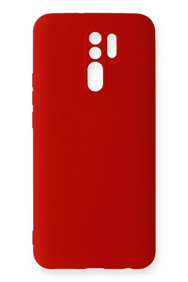 Xiaomi Redmi 9 Nano içi Kadife Silikon Kılıf - Kırmızı