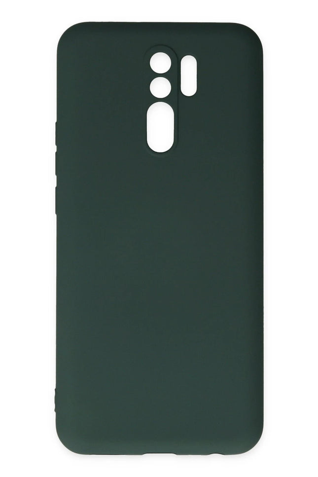 Xiaomi Redmi 9 Nano içi Kadife Silikon Kılıf - Koyu Yeşil