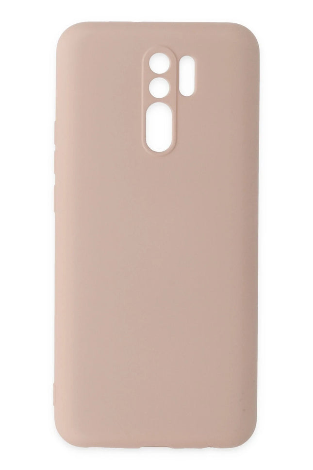 Xiaomi Redmi 9 Nano içi Kadife Silikon Kılıf - Pudra