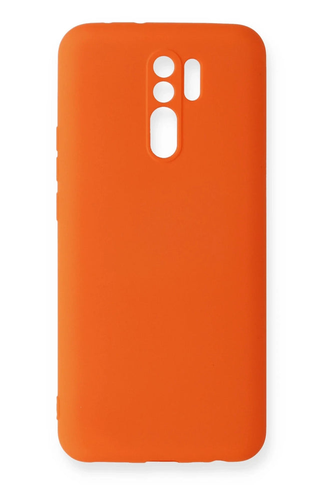 Xiaomi Redmi 9 Nano içi Kadife Silikon Kılıf - Turuncu