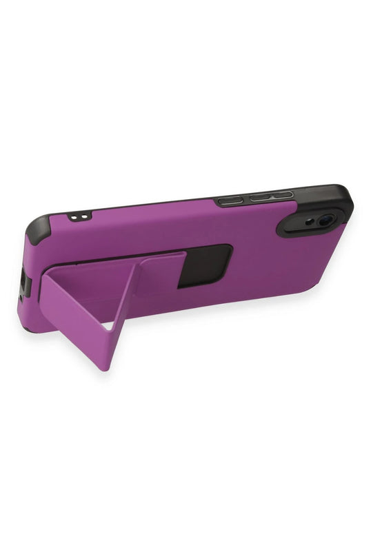 Xiaomi Redmi 9A Mega Standlı Silikon Kılıf - Mor 4