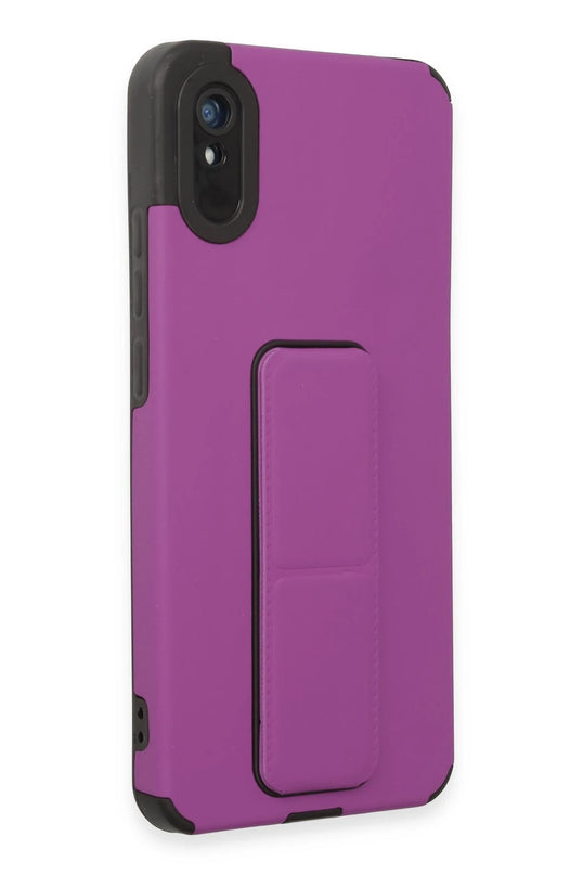 Xiaomi Redmi 9A Mega Standlı Silikon Kılıf - Mor 2