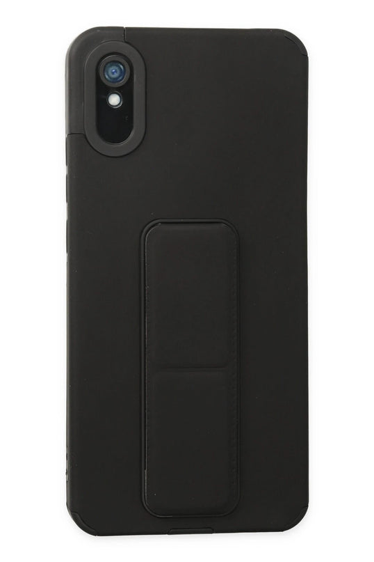 Xiaomi Redmi 9A Mega Standlı Silikon Kılıf - Siyah