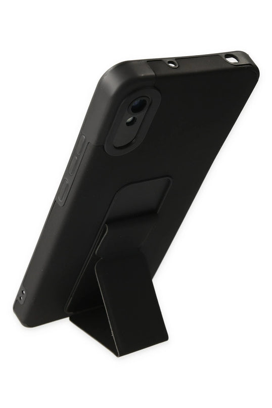 Xiaomi Redmi 9A Mega Standlı Silikon Kılıf - Siyah 3