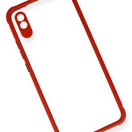 Xiaomi Redmi 9A Miami Şeffaf Silikon Kılıf - Kırmızı 3