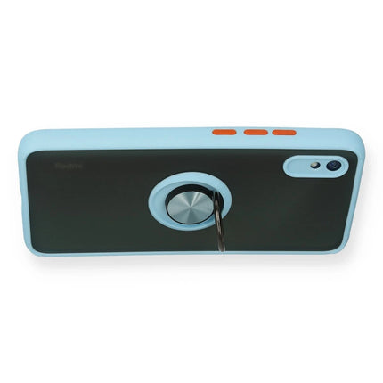 Xiaomi Redmi 9A Montreal Yüzüklü Silikon Kapak Kılıf - Buz Mavi 3
