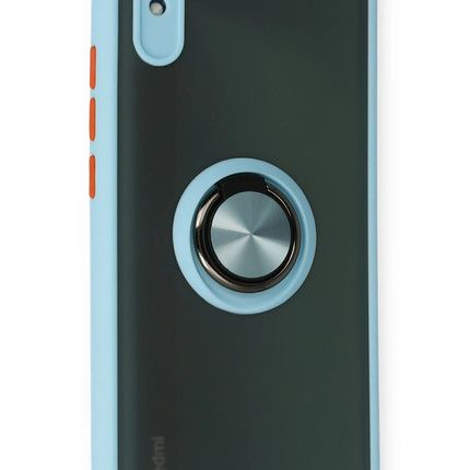 Xiaomi Redmi 9A Montreal Yüzüklü Silikon Kapak Kılıf - Buz Mavi 2