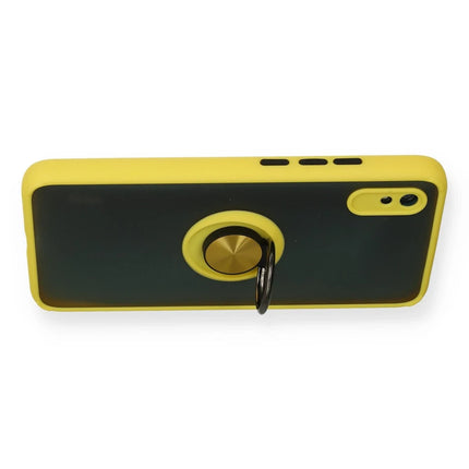 Xiaomi Redmi 9A Montreal Yüzüklü Silikon Kapak Kılıf - Sarı 3