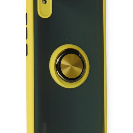 Xiaomi Redmi 9A Montreal Yüzüklü Silikon Kapak Kılıf - Sarı 2