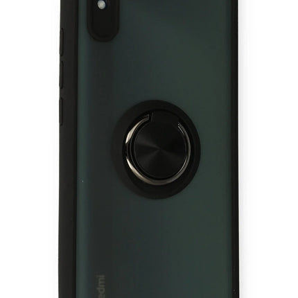 Xiaomi Redmi 9A Montreal Yüzüklü Silikon Kapak Kılıf - Siyah 2