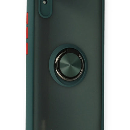 Xiaomi Redmi 9A Montreal Yüzüklü Silikon Kapak Kılıf - Yeşil 2