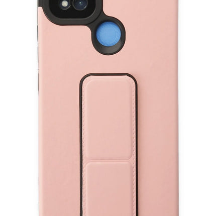 Xiaomi Redmi 9C Mega Standlı Silikon Kılıf - Pudra