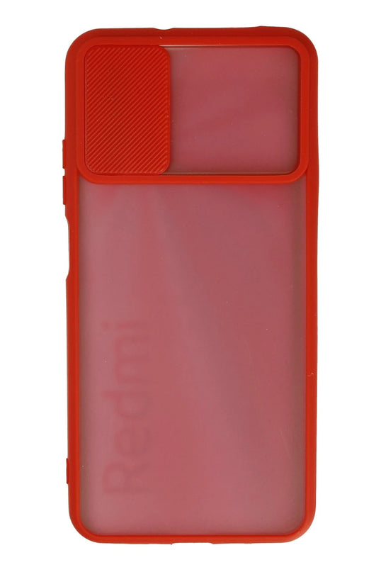 Xiaomi Redmi 9T Palm Buzlu Kamera Sürgülü Silikon Kılıf - Kırmızı 3