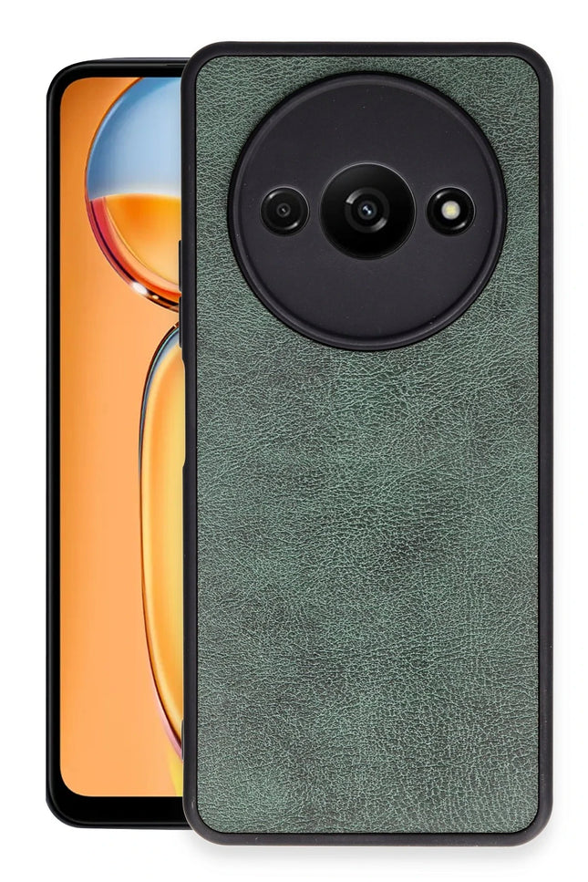 Xiaomi Redmi A3 4G Aras Deri Kapak Kılıf - Koyu Yeşil