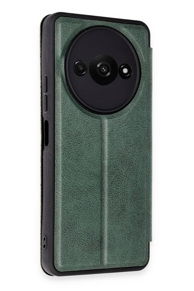Xiaomi Redmi A3 4G Flip Cover Kılıf - Koyu Yeşil 2