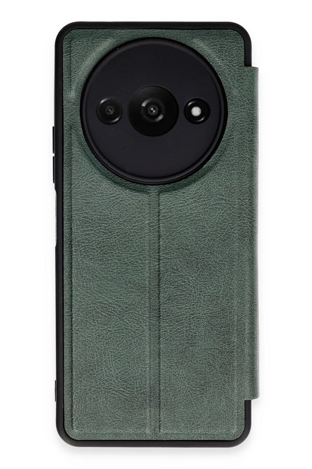 Xiaomi Redmi A3 4G Flip Cover Kılıf - Koyu Yeşil