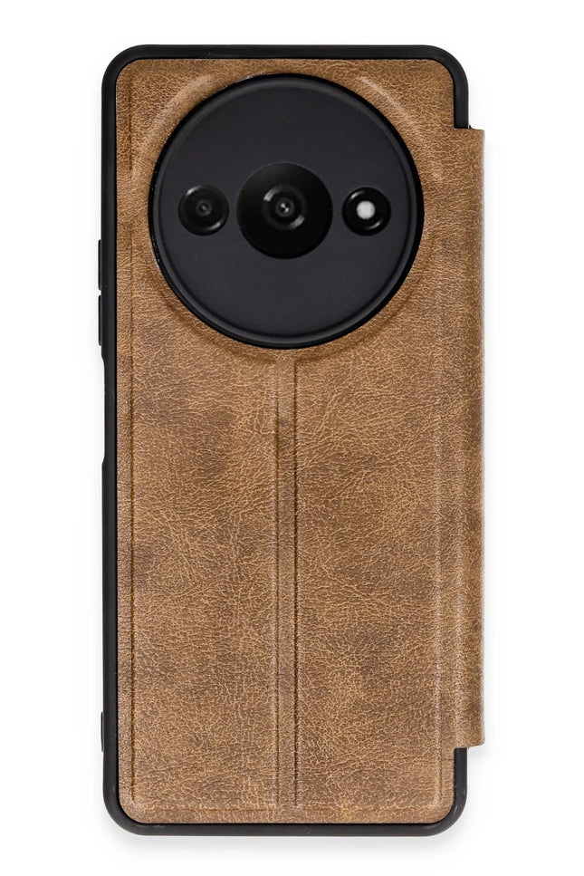 Xiaomi Redmi A3 4G Flip Cover Kılıf - Taba