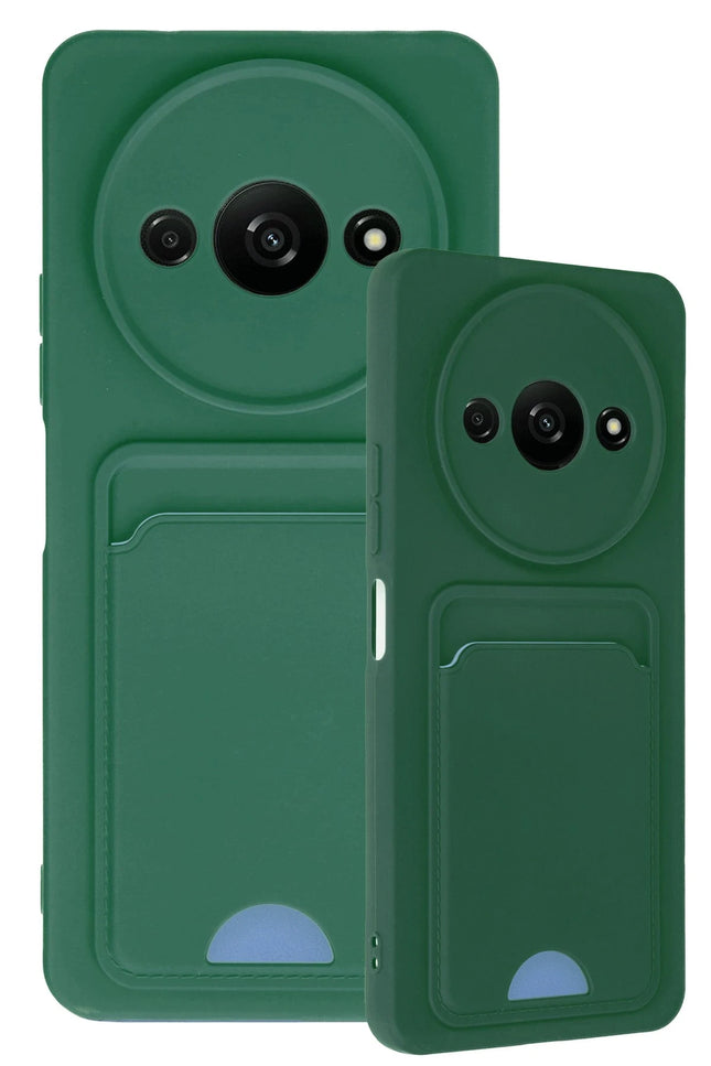 Xiaomi Redmi A3 4G Kelvin Kartvizitli Silikon Kılıf - Koyu Yeşil 3