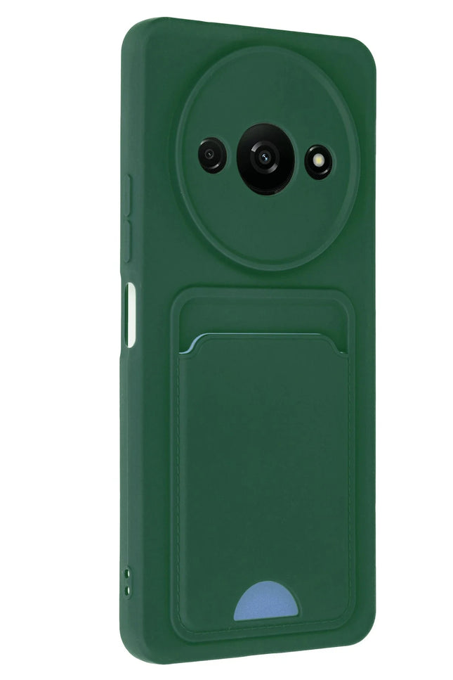 Xiaomi Redmi A3 4G Kelvin Kartvizitli Silikon Kılıf - Koyu Yeşil 2