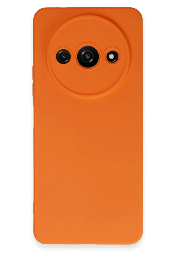 Xiaomi Redmi A3 4G Nano içi Kadife Silikon Kılıf - Turuncu