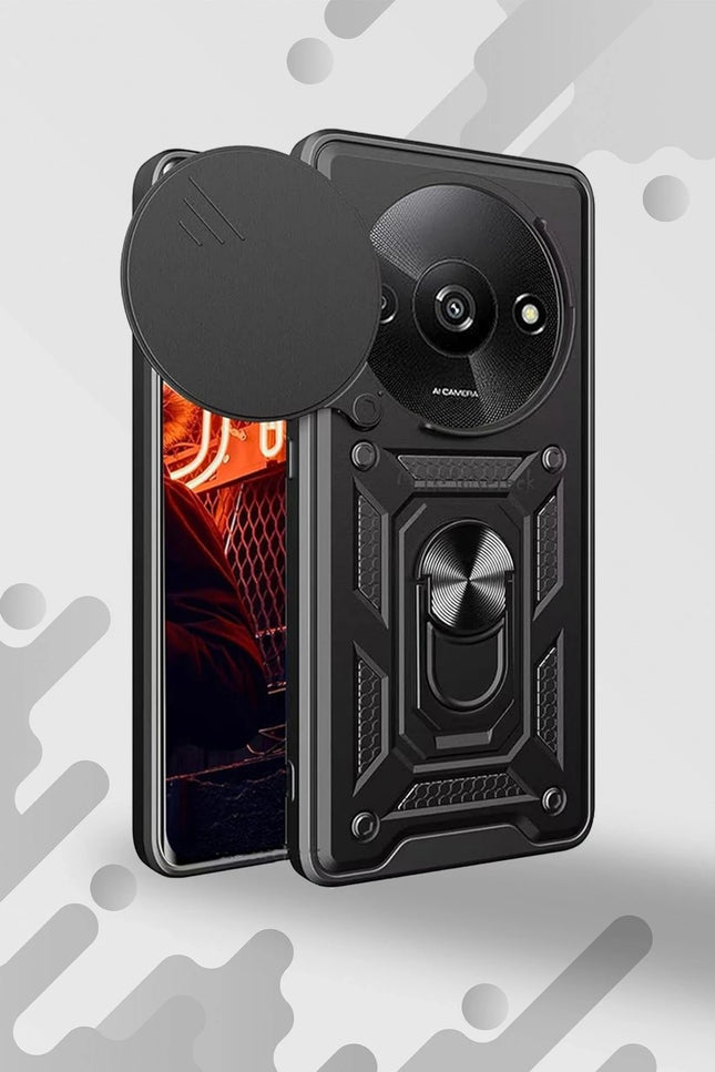 Xiaomi Redmi A3 4G Pars Lens Yüzüklü Silikon Kılıf - Gümüş 2
