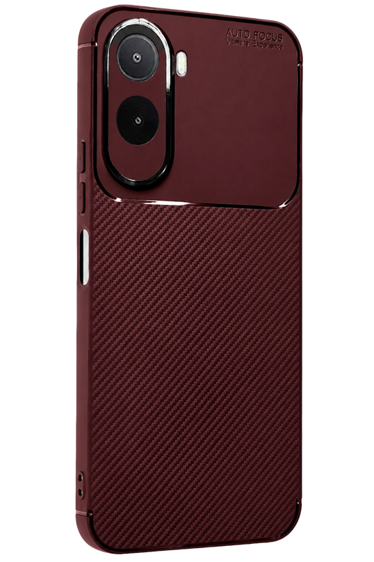 Xiaomi Redmi A7 Pro Auto Focus Karbon Kapak Kılıf - Bordo